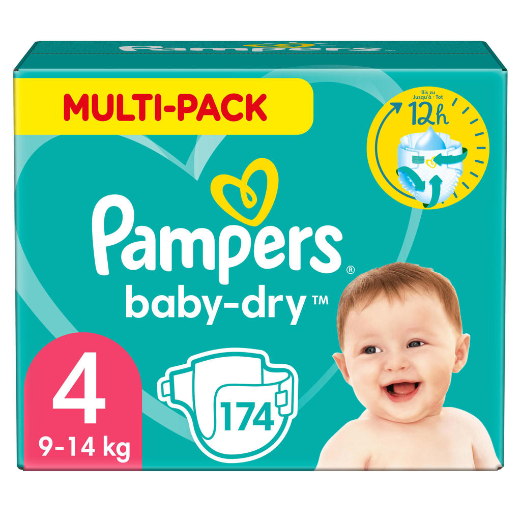 Pampers Baby-Dry Luiers - Maat 4 (9-14 kg) - 174 stuks - Multi-Pack