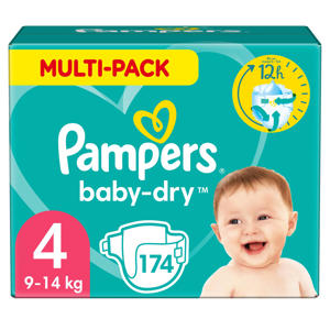 -Pampers Baby-Dry maandbox maat 4 (9-14 kg) 174 luiers-aanbieding