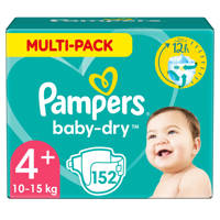 Pampers Baby-Dry maandbox maat 4+ (10-15kg) 152 luiers, 4+ (10-15 kg)