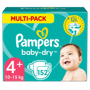Wehkamp Pampers Baby-Dry maandbox maat 4+ (10-15kg) 152 luiers aanbieding