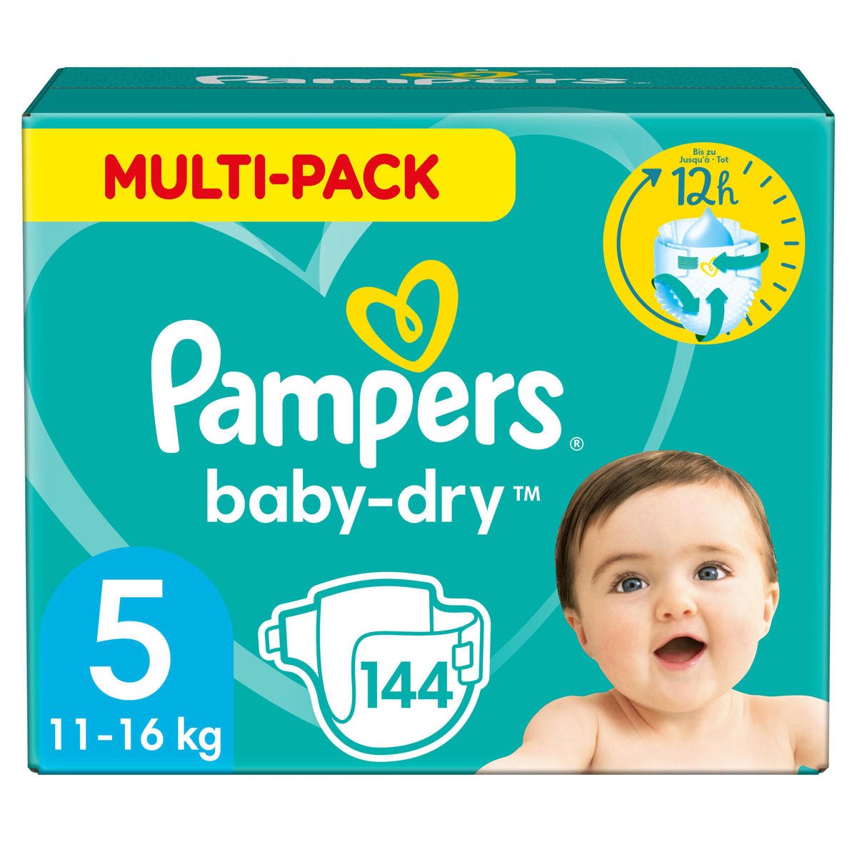 Pampers Baby-Dry - Maat 5 (11-16 kg) - 144 stuks - Multi-Pack | wehkamp