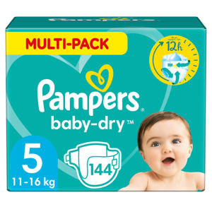 Wehkamp Pampers Baby-Dry maandbox maat 5 (11-16 kg) 144 luiers aanbieding