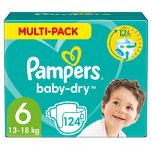 Baby-Dry maandbox maat 6 (13-18kg) 124 luiers