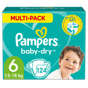 Wehkamp Pampers Baby-Dry maandbox maat 6 (13-18kg) - 124 luiers aanbieding