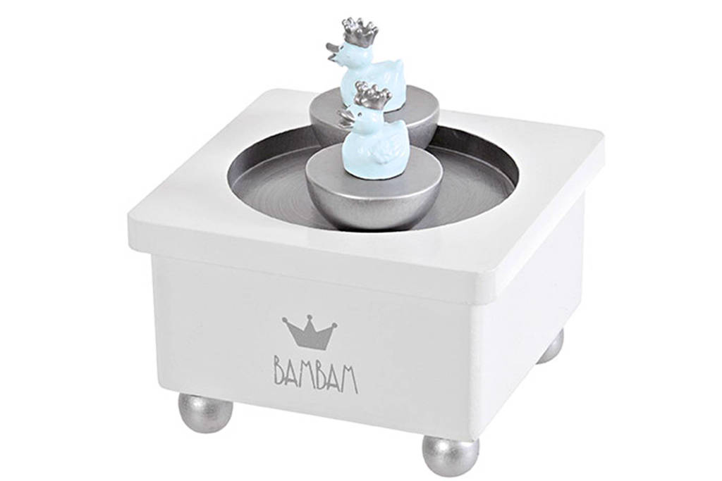 BamBam houten muziekdoos blauw, wit, blauw