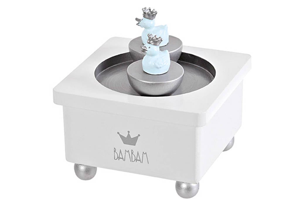BamBam houten muziekdoos blauw, wit, blauw