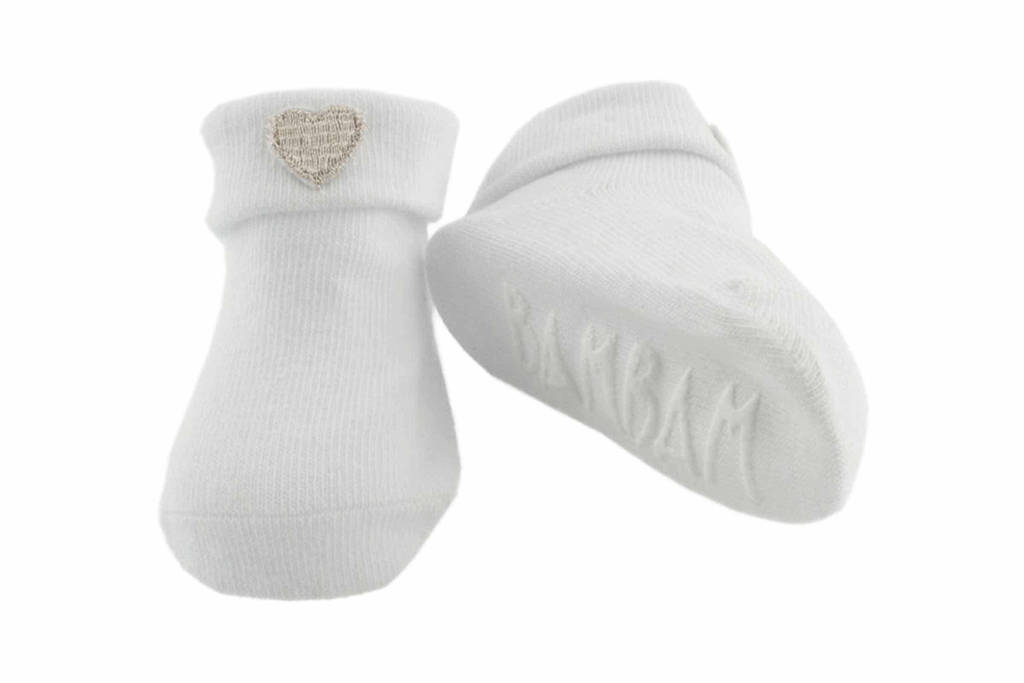 BamBam newborn baby sokken Heart, Wit