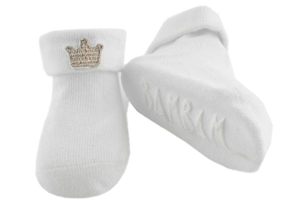 BamBam newborn baby sokken Crown, Wit
