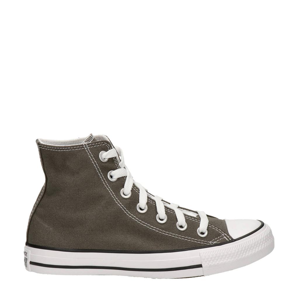 Grijze unisex Converse Chuck Taylor All Star sneakers van textiel met veters en effen