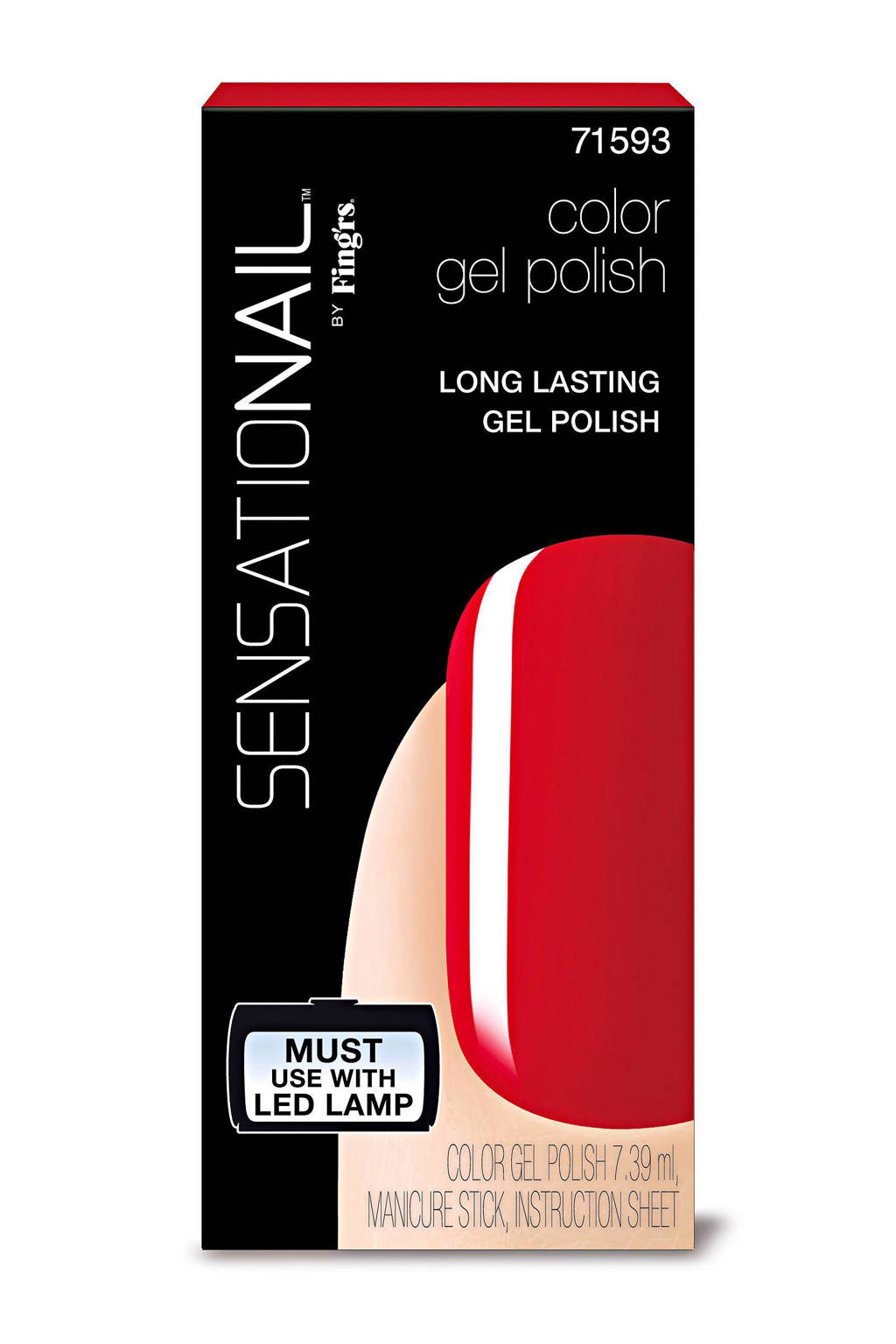 Sensationail gelnagellak - scarlet red, Scarlet Red