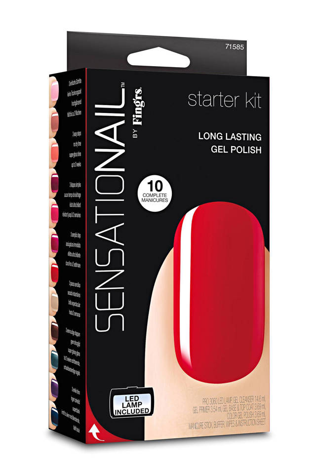 Sensationail Gelnagellak starterkit met UVlamp scarlet red wehkamp