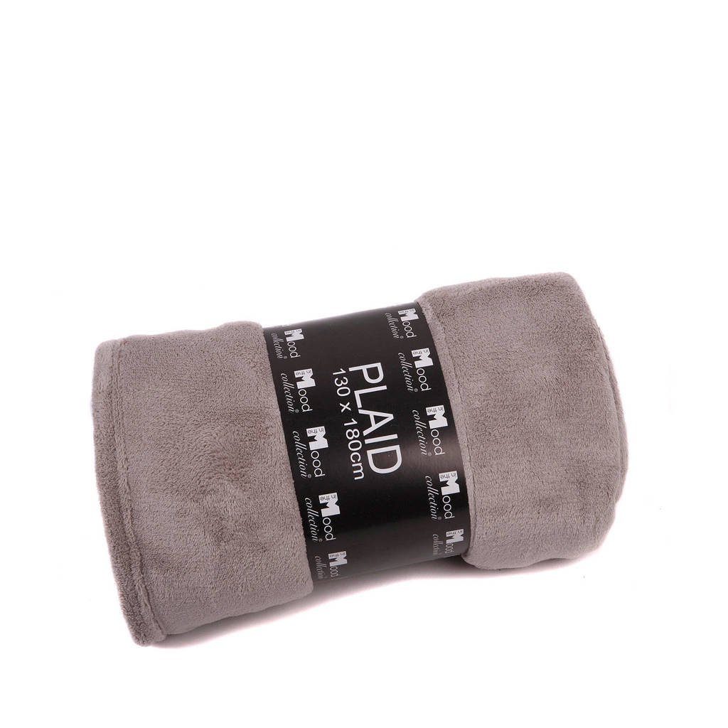 In the Mood collection plaid Fleece (130x180 cm), kiezelgrijs
