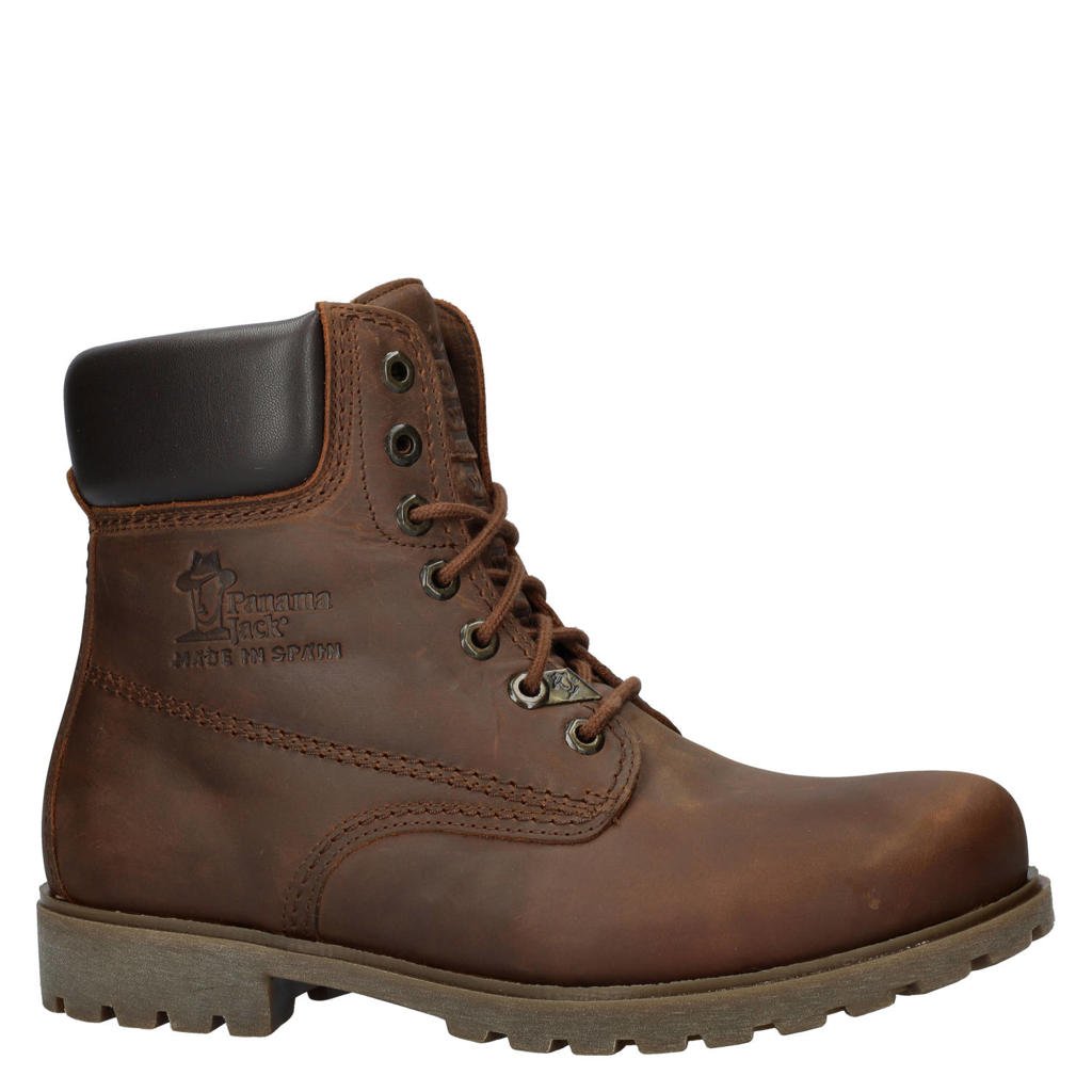 Bruine heren Panama Jack enkelboots van leer met veters