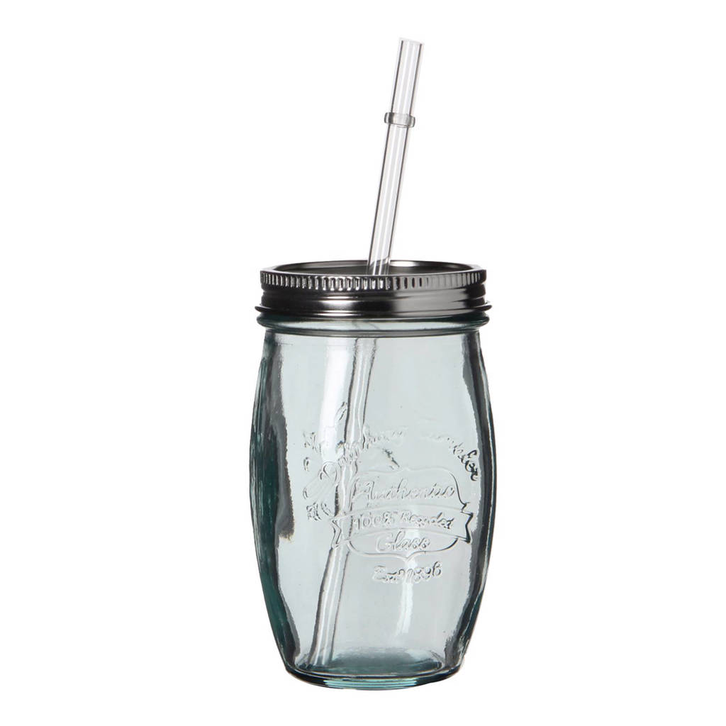 House of Seasons Lola drinkbeker met rietje, Transparant