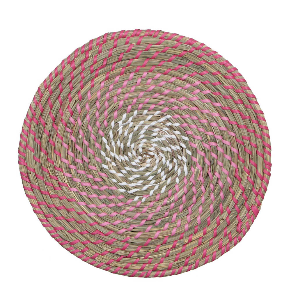 House of Seasons placemat (Ø38 cm), Rood/roze/wit