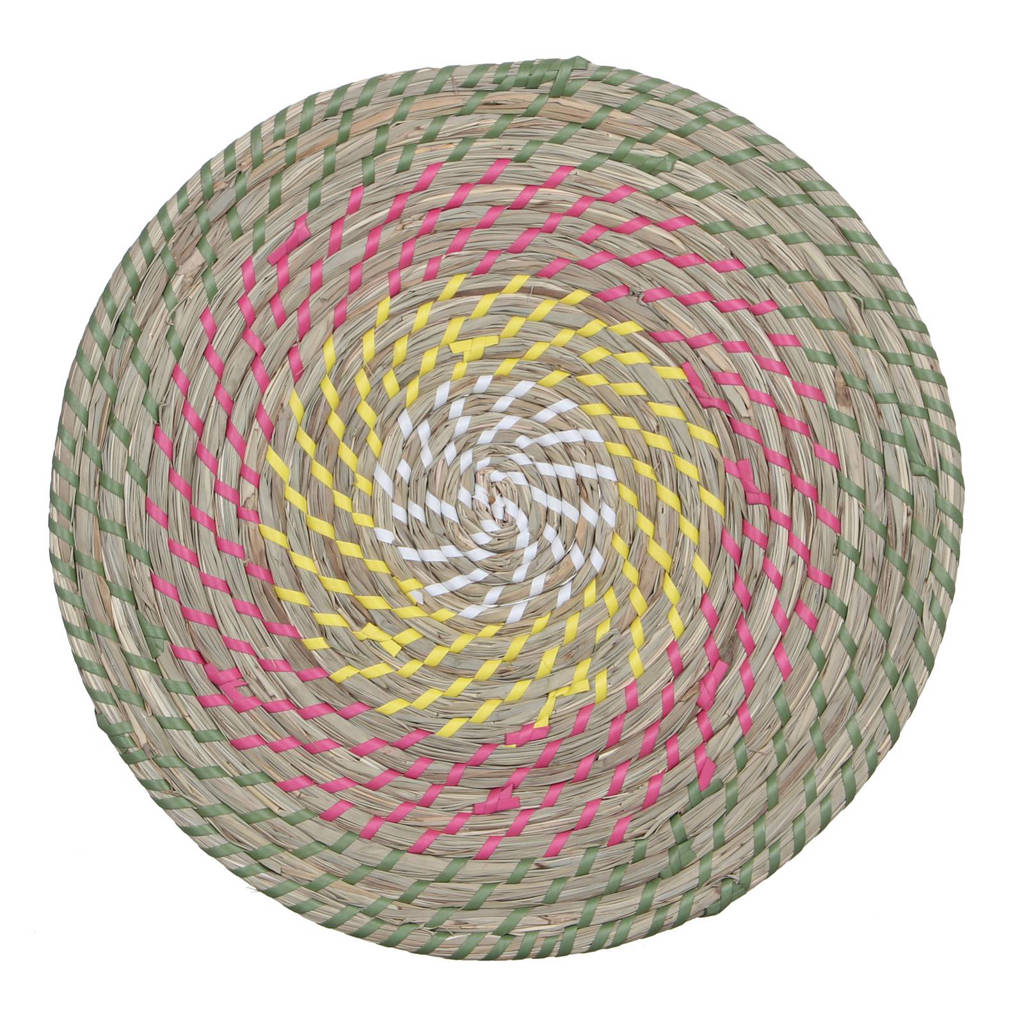 House of Seasons placemat (Ø38 cm), Groen/roze/geel