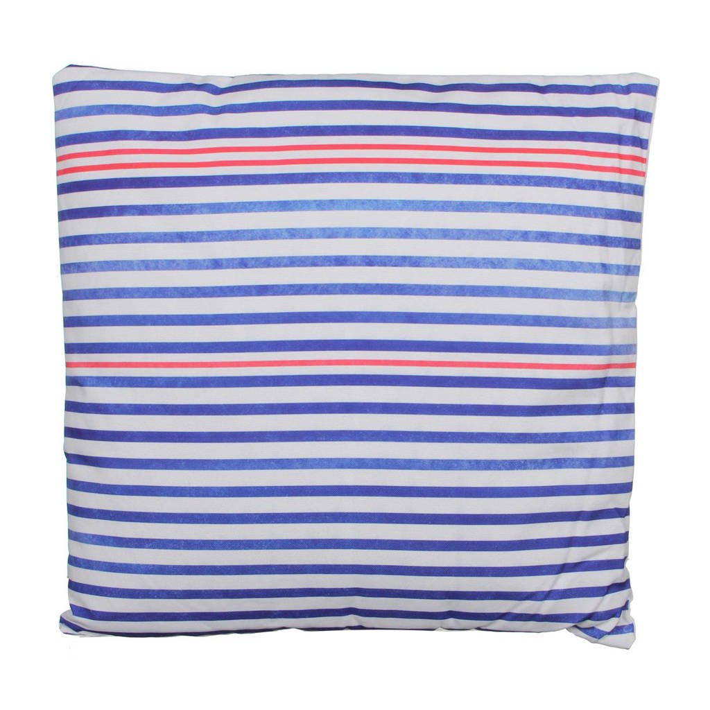 House of Seasons sierkussen (45x45 cm), Blauw/wit/rood