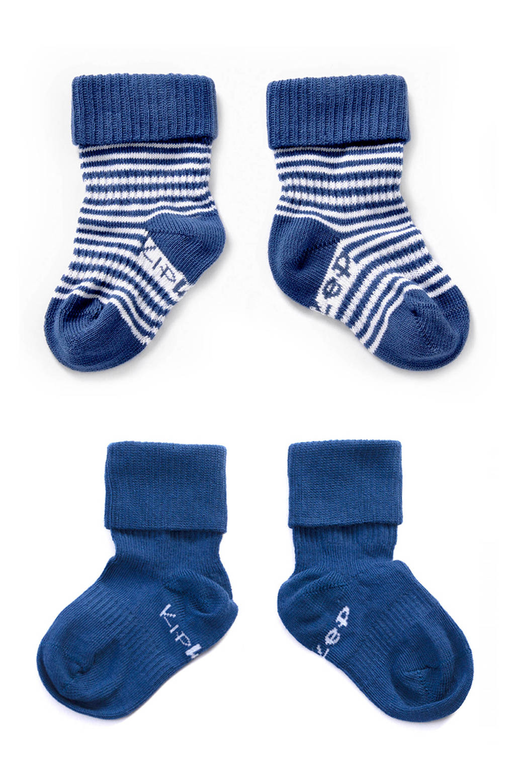 KipKep blijf-sokken 0-6 maanden - set van 2 blauw