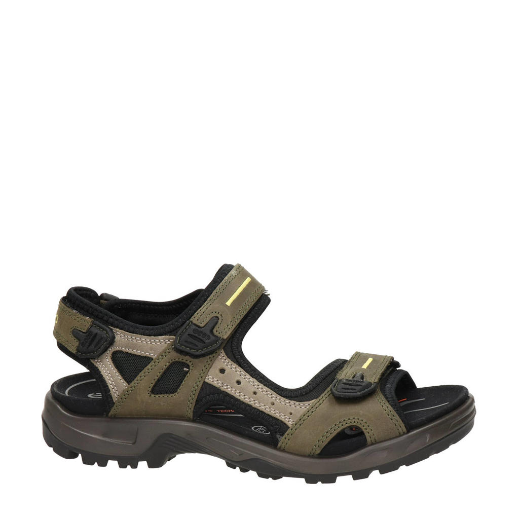 Zwart en grijze heren Ecco Offroad Offroad outdoor sandalen van nubuck met profielzool en klittenband