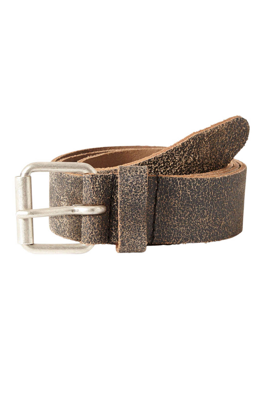 Petrol Industries leren riem, Zwart (washed)