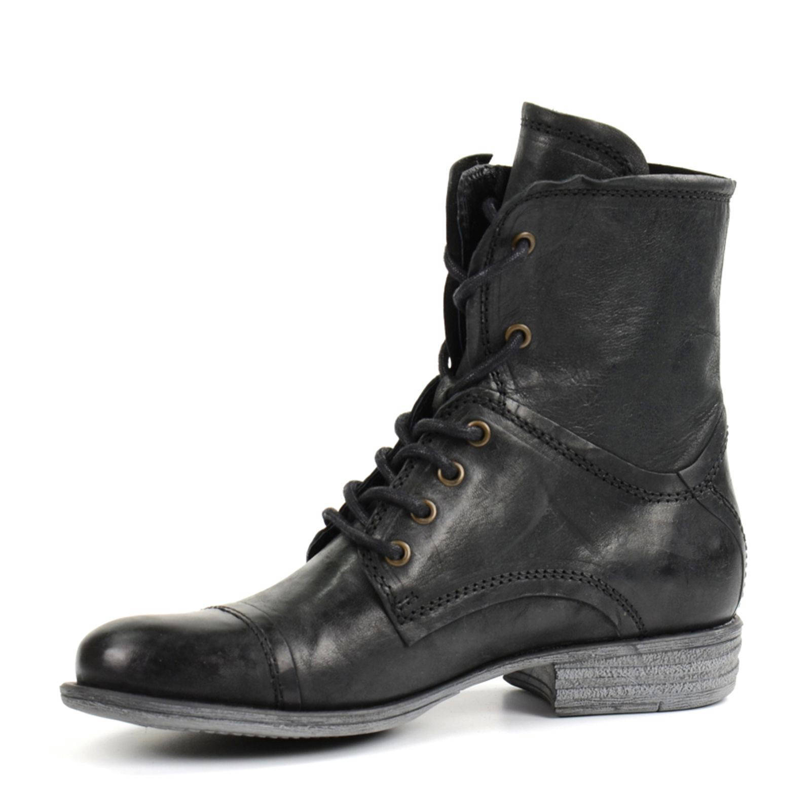 Sacha leren veterboots zwart | wehkamp