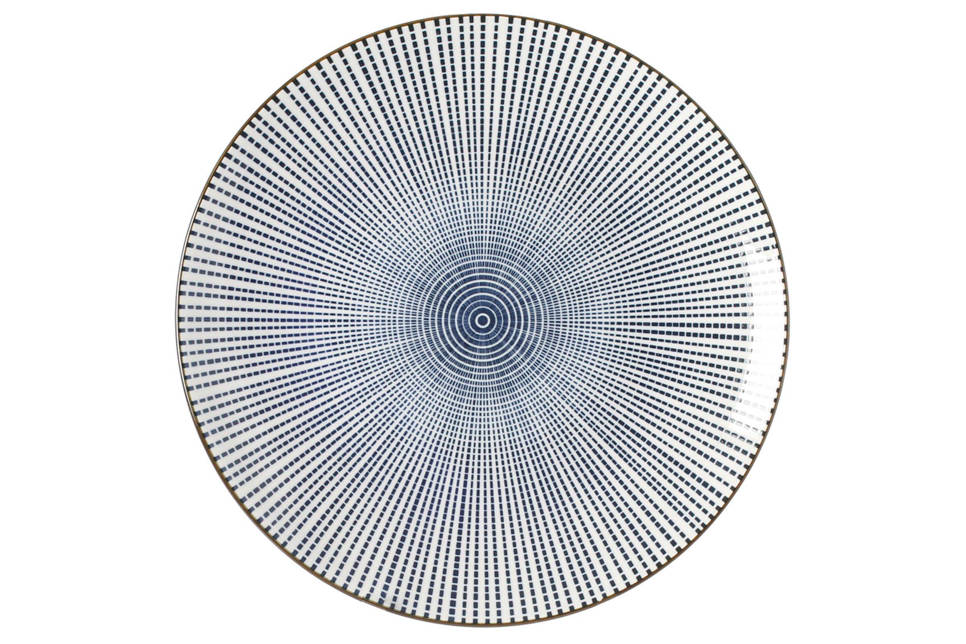 Riverdale Stripes dinerbord (Ø26 cm) , Blauw/wit