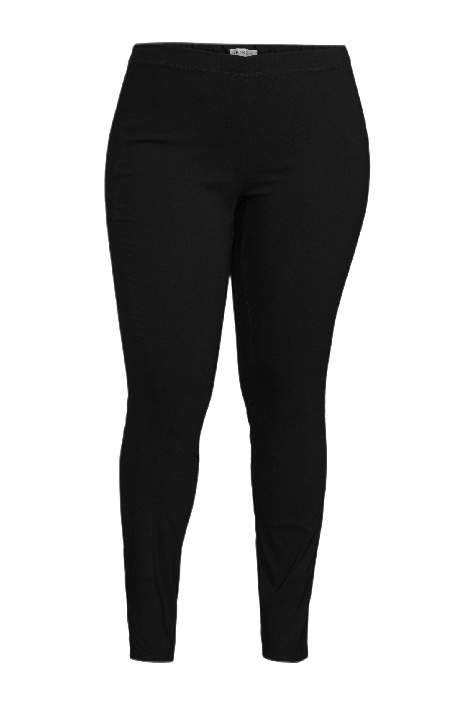Zhenzi regular waist slim fit tregging TWIST BENGALIN zwart | wehkamp