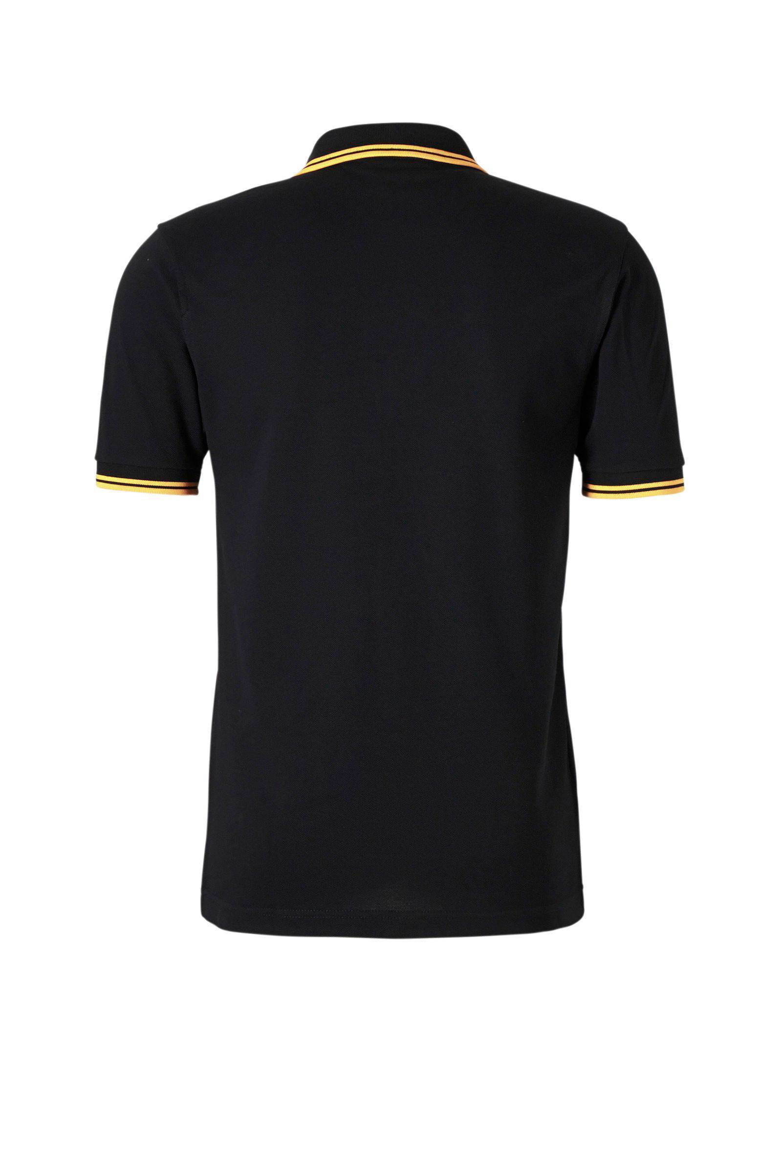 fred perry polo zwart geel