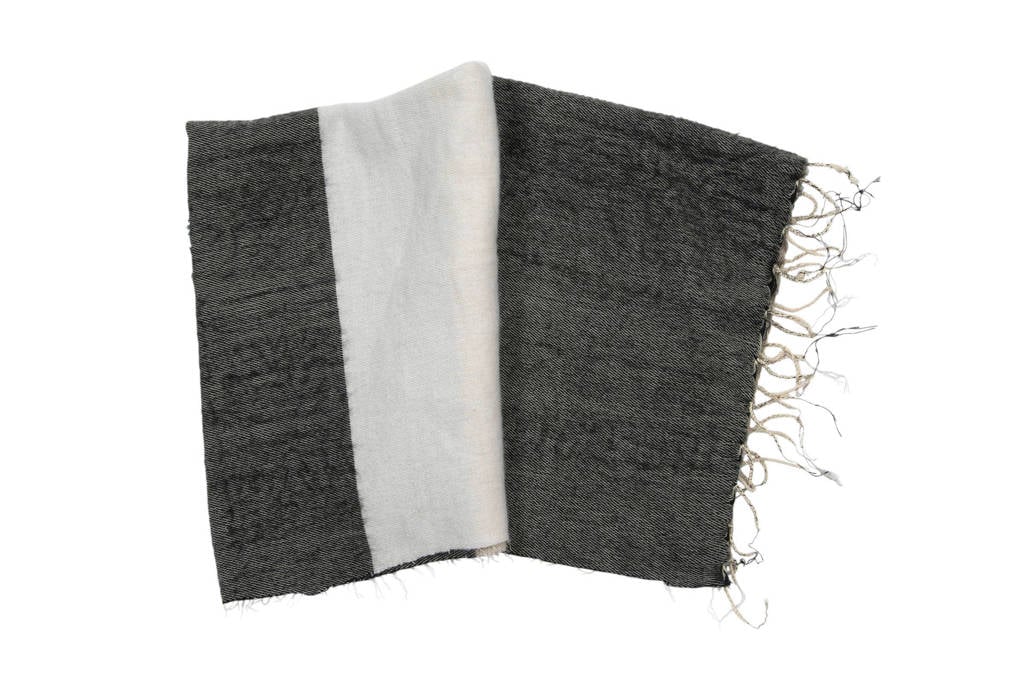 Fair Trade plaid (160x120 cm), Zwart/grijs