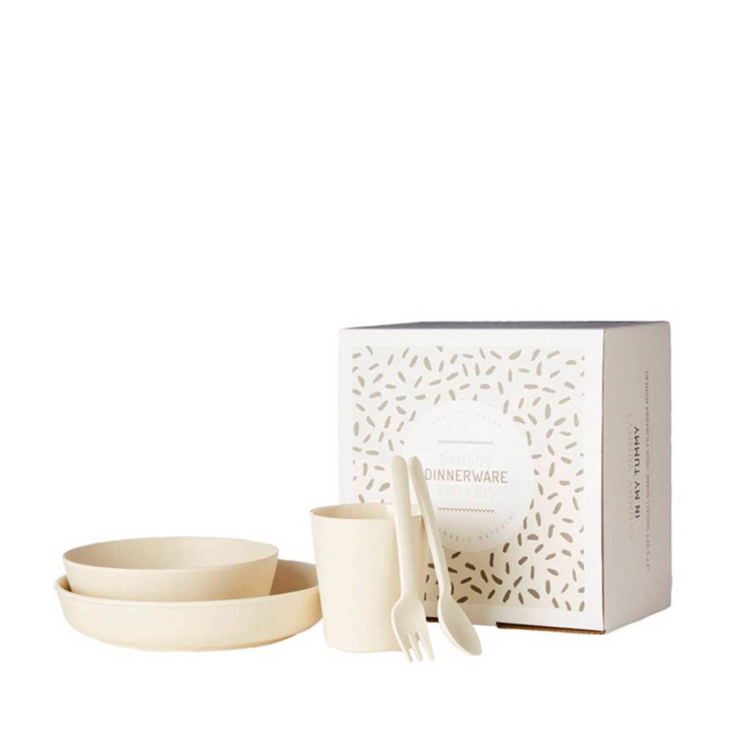 Filibabba bamboe serviesset nature white, Nature white