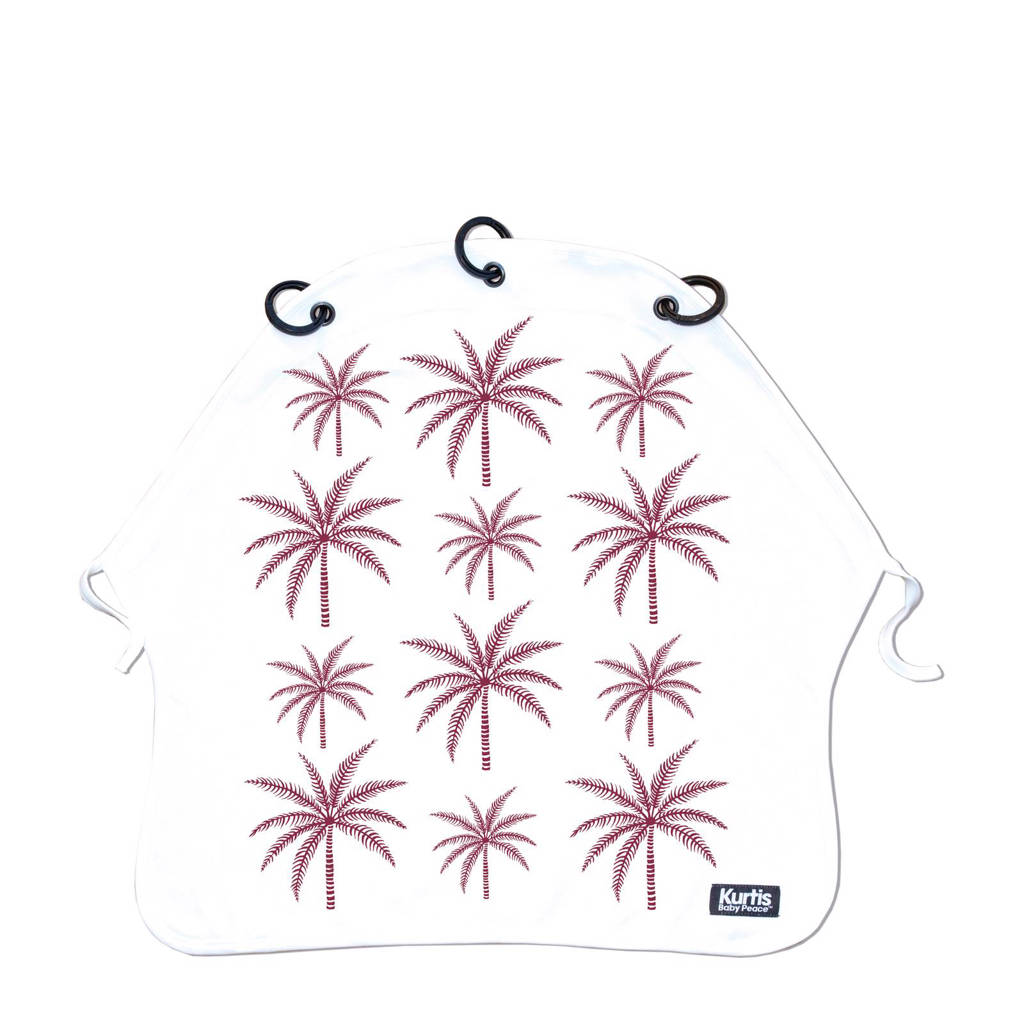Kurtis beschermdoek Palm Trees paars, Wit/paard