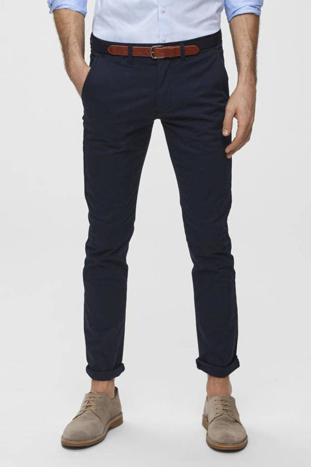 SELECTED HOMME slim fit chino, Donkerblauw