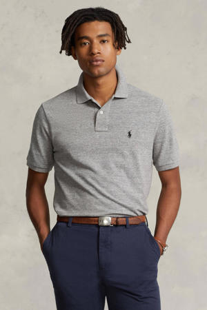 custom slim fit polo grijs