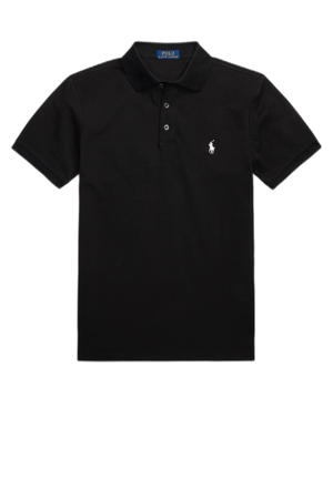 slim fit stretch polo zwart