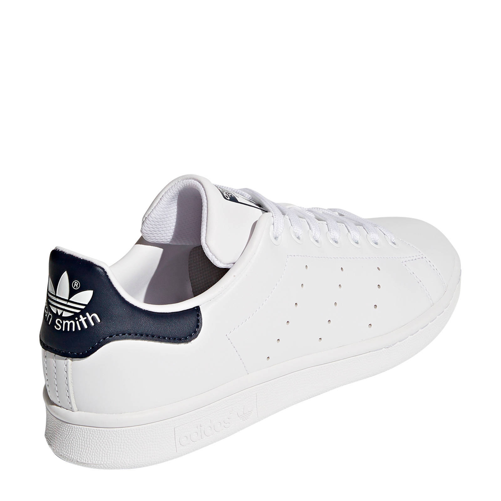 adidas Originals Stan Smith leren sneakers wit/donkerblauw | wehkamp