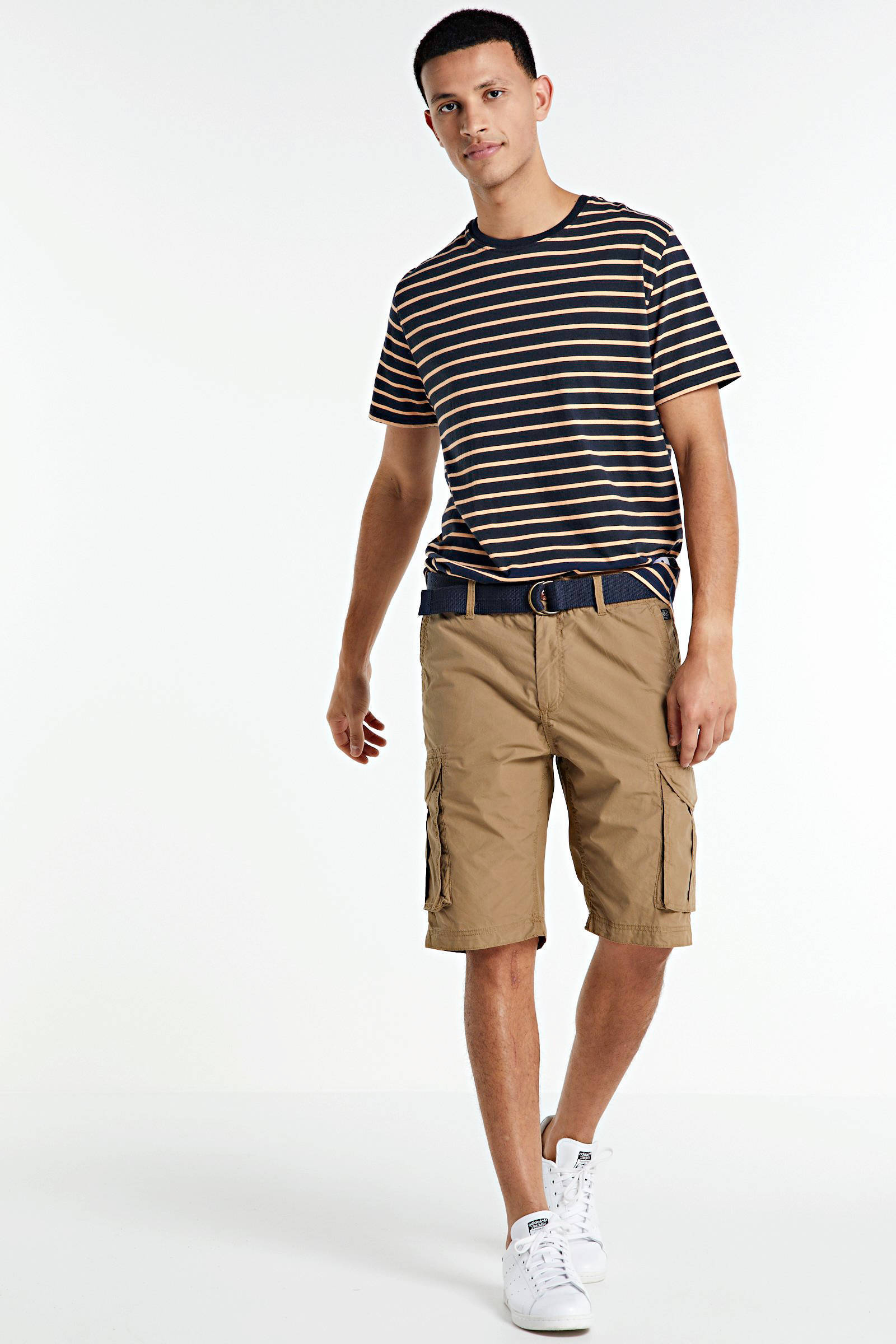 adidas Originals Stan Smith leren sneakers wit/donkerblauw | wehkamp