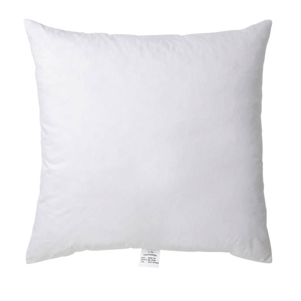 W binnenkussen (veren) (50x50 cm), Wit