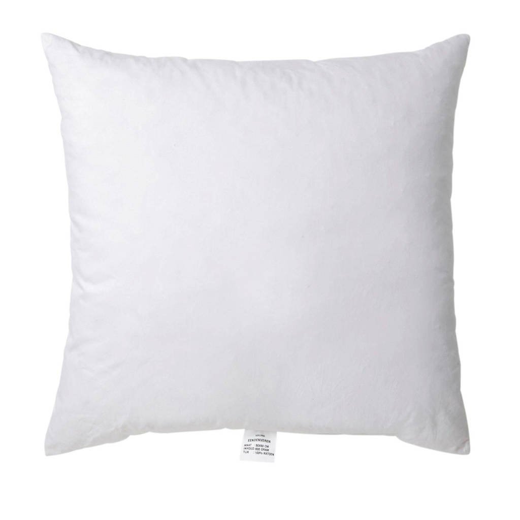 W Binnenkussen (veren) (50x50 cm), Wit