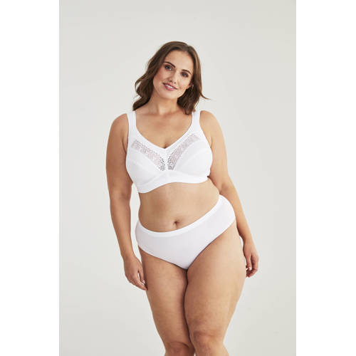 Swegmark niet-voorgevormde bh zonder beugel Cotton Stars wit afbeelding
