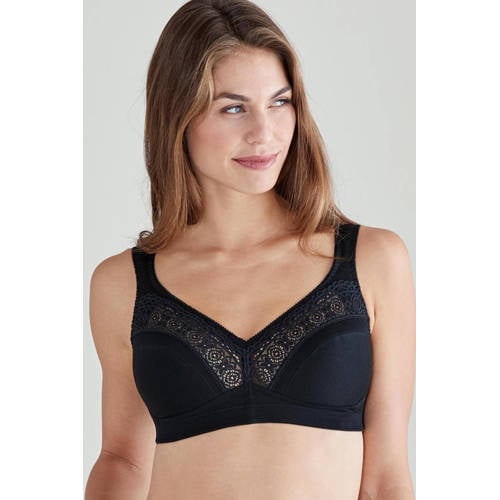 Swegmark niet-voorgevormde bh zonder beugel Cotton Stars zwart afbeelding