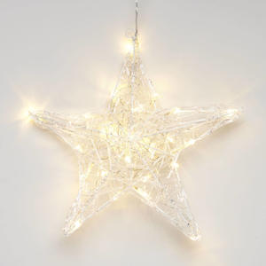 LED acryl 3D ster transparant/warmwit - 34x32 cm - 24 L - binnen - met stekker