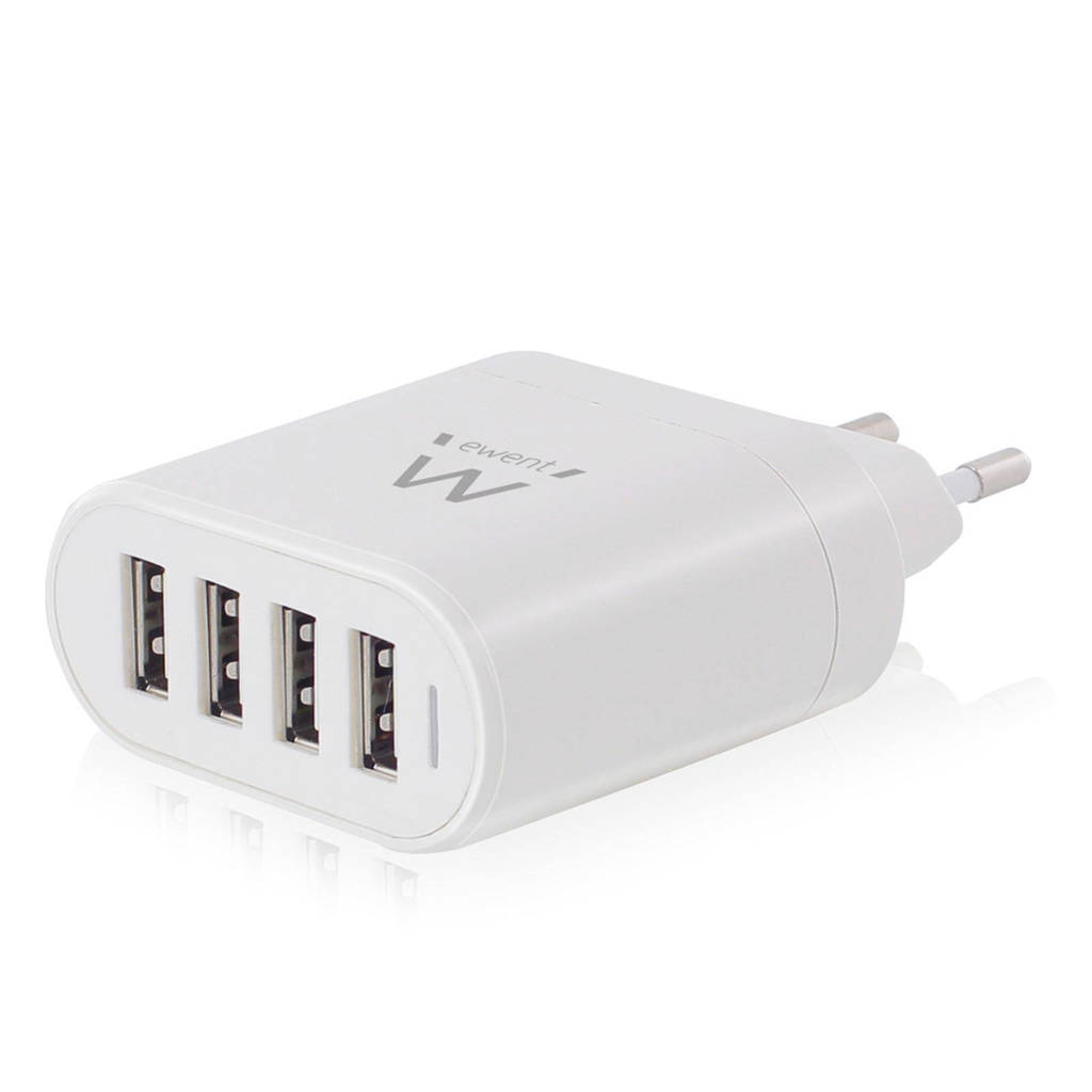 Ewent USB oplader (4 poorten) wehkamp