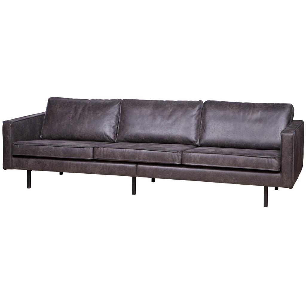 BePureHome WOOOD Rodeo Bank 3-Zits - Eco-leder - Zwart - 85x277x86