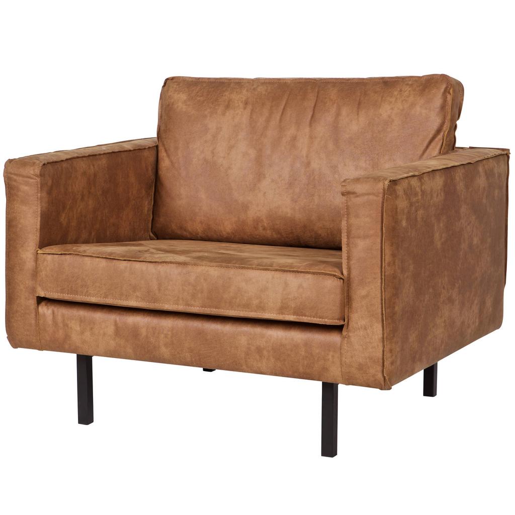 WOOOD WOOOD Rodeo Fauteuil - Recycle Leer - Cognac - 85x105x86