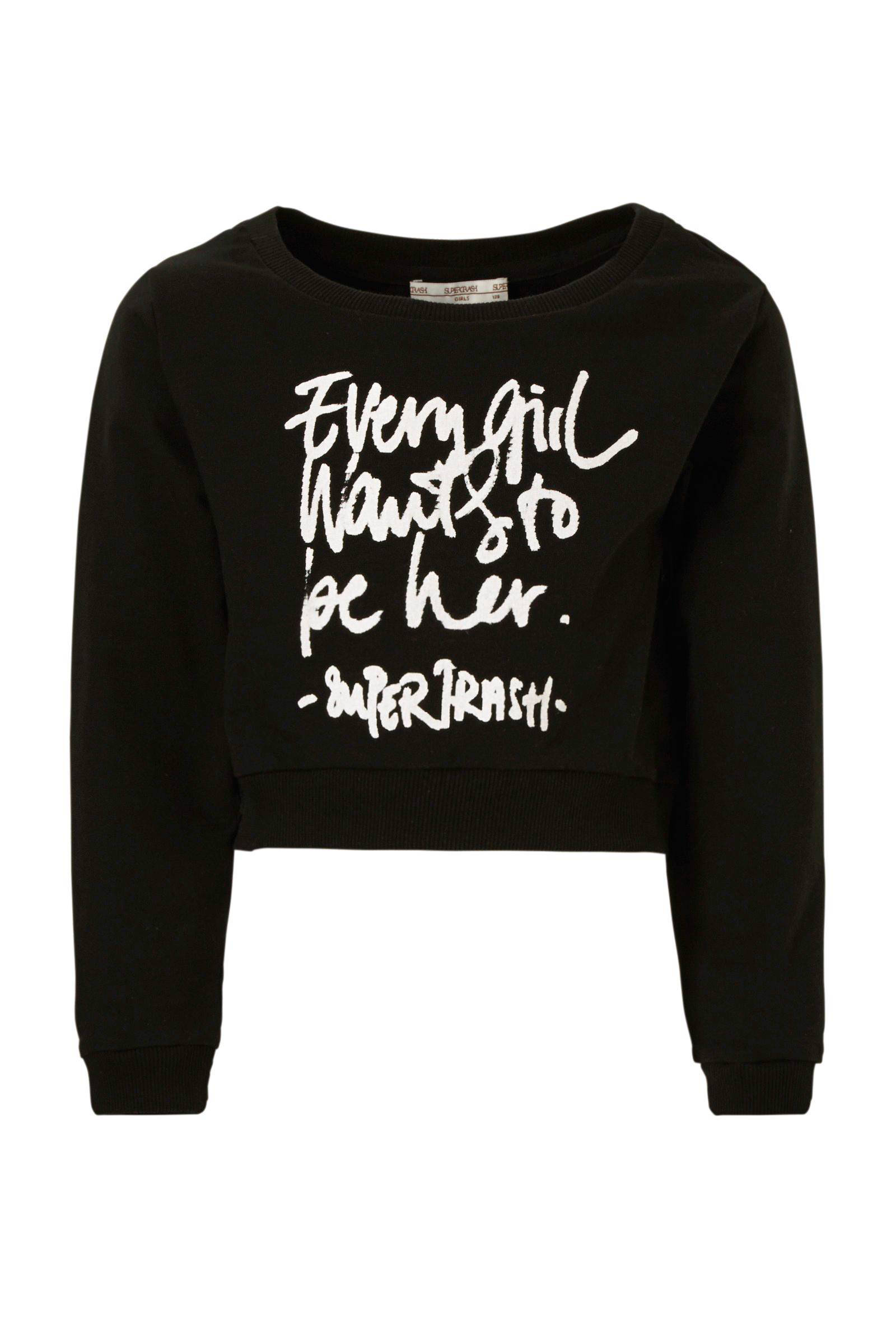Supertrash Girls sweater Topper BE | wehkamp TOPPER Zwarte basic Supertrash sweater SuperTrash