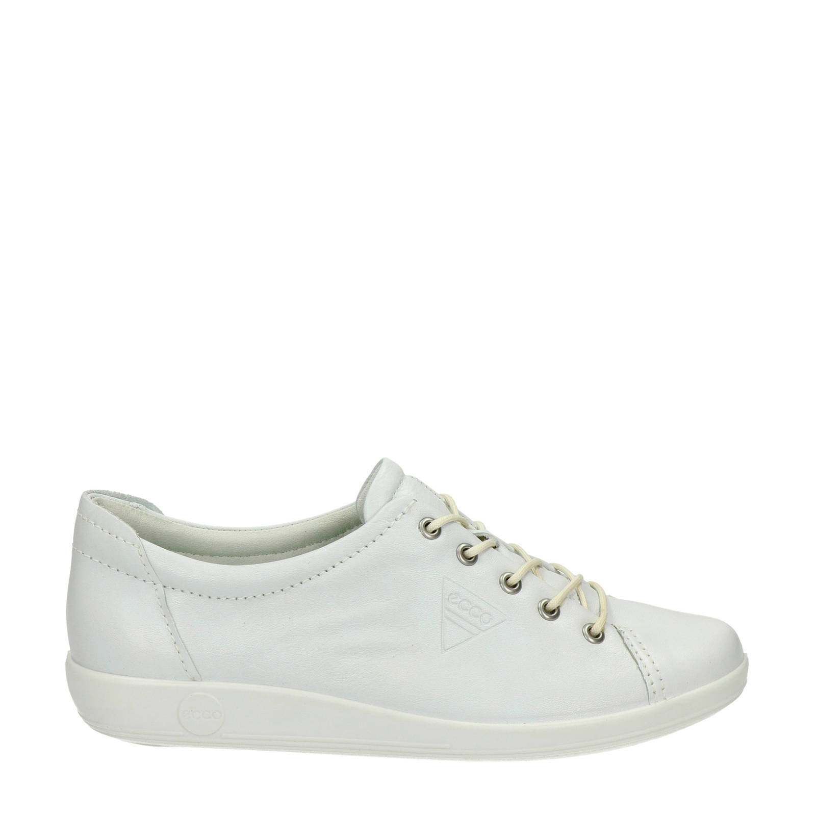 Ecco Soft 2.0 leren veterschoenen wit | wehkamp