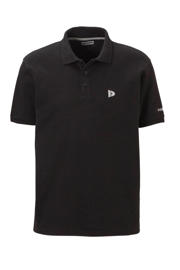 thumbnail: Zwarte heren Donnay sportpolo van katoen met effen, korte mouwen, klassieke kraag en knoopsluiting