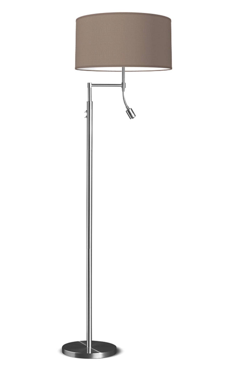 home sweet home vloerlamp (met gratis LED lamp), Taupe/zilver