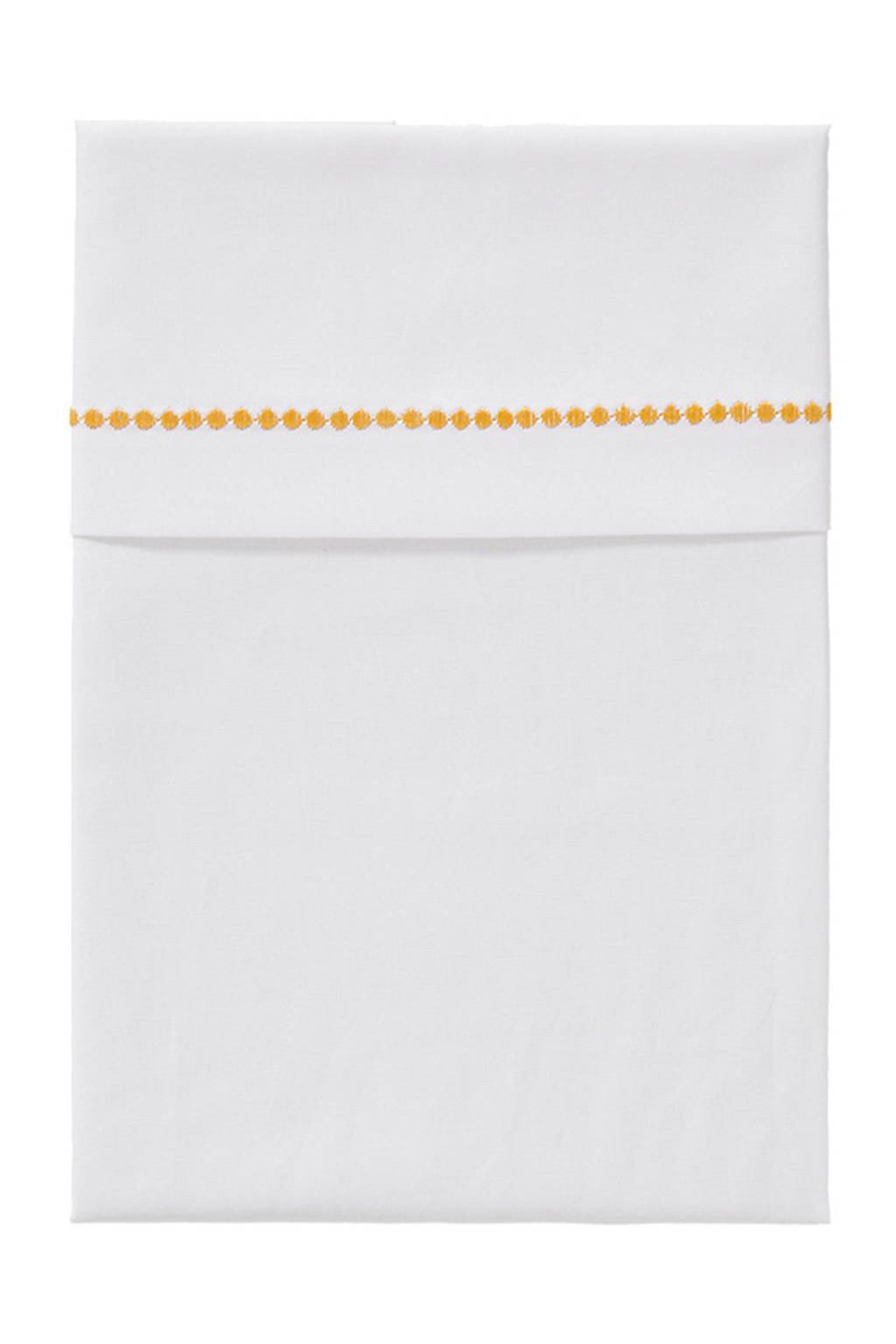 Cottonbaby Bolletjes baby ledikantlaken 120 x 150 cm wit/okergeel