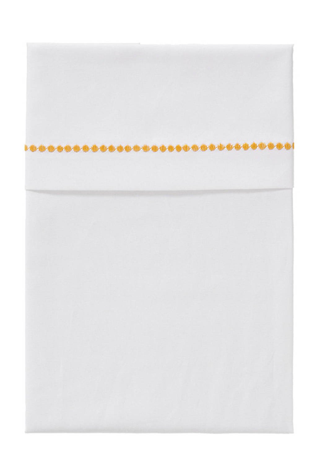 Cottonbaby Bolletjes ledikantlaken 120 x 150 cm wit/okergeel, 120x150